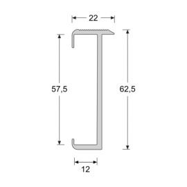 Trapprofiel 60 mm tbv laminaat 7-9,5 mm zwart - 3,0m